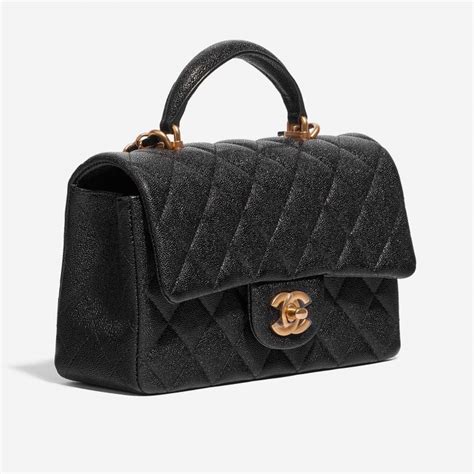 chanel mini 8 top handle caviar|Mini classic handbag, Lambskin & gold.